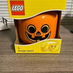 Lego pumpkin storage head